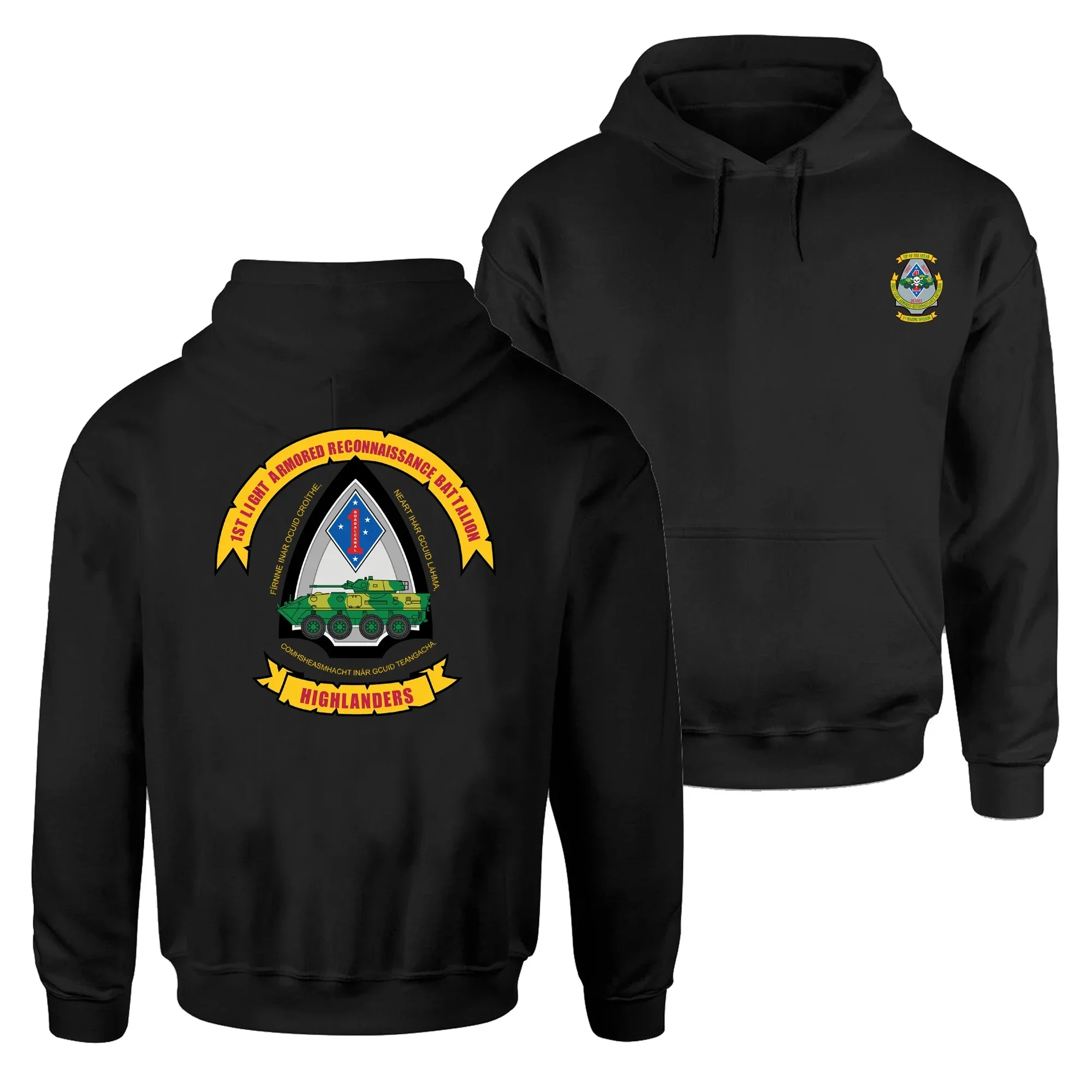 

US Marine Corps 1st Light Armored Recon Battalion Pullover Hoodie 100% Cotton Casual Mens Sweatshirts Military Style Streetwear