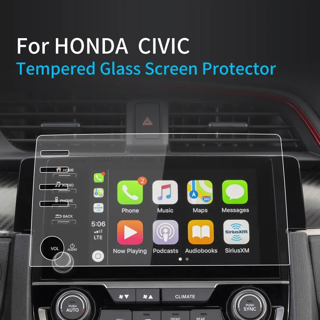 Tempered glass Screen protector  For Honda Civic Sport 2019 2020 Car 4 holes  radio GPS Navigation  anti-scratch accessories