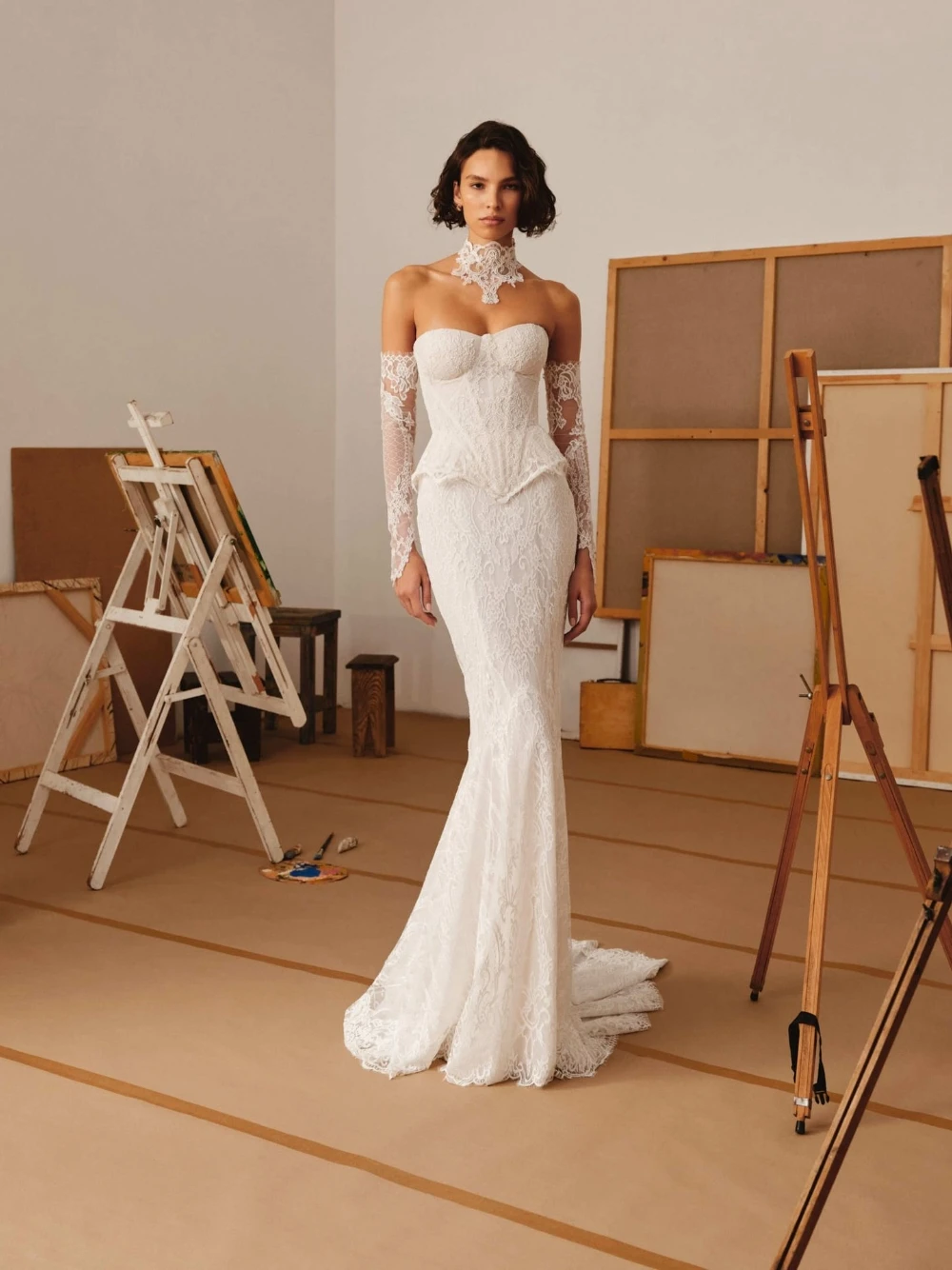 Romantic Lace Mermaid Wedding Dress, New Arrival, Classy Corset Sweetheart Neck Bridal Gown, Customized Modern Vintage Wear