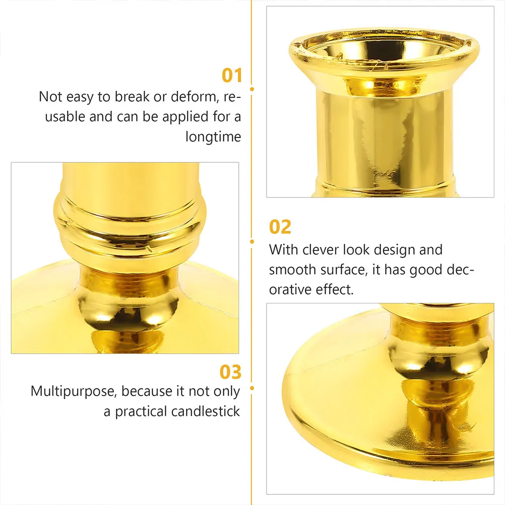 

12Pcs Pillar Stands Vintage Style for Living Room Dining Table Base Desktop Candlestick Holder