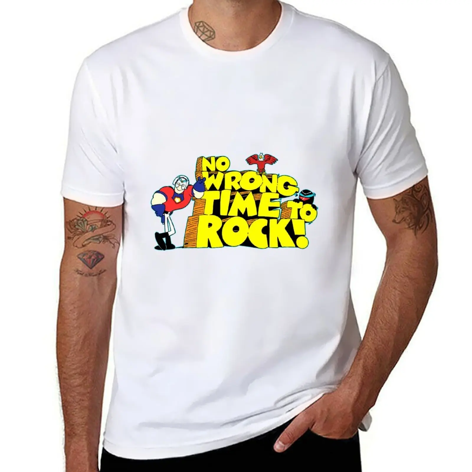

No Wrong Time To Rock, Eagly Vigilante Peacemaker T-Shirt man t shirt summer t shirt for man 100 percent cotton T-Shirt