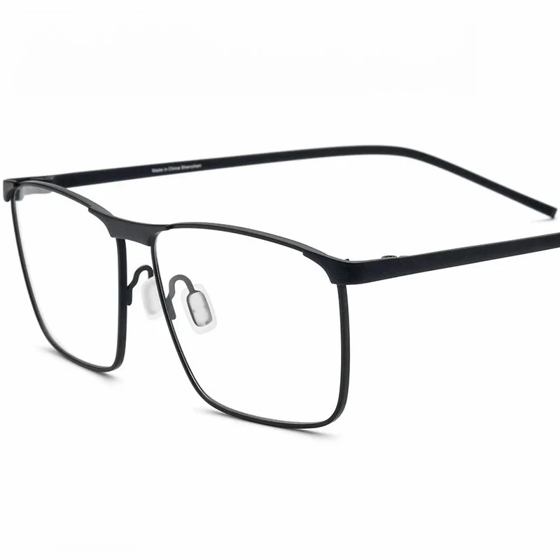 نظارات طبية للرجال من OLLYMURS مضادة لقصر النظر الضوئي باللون الأزرق من التيتانيوم النقي بإطار بصري مربع نظارات 18526