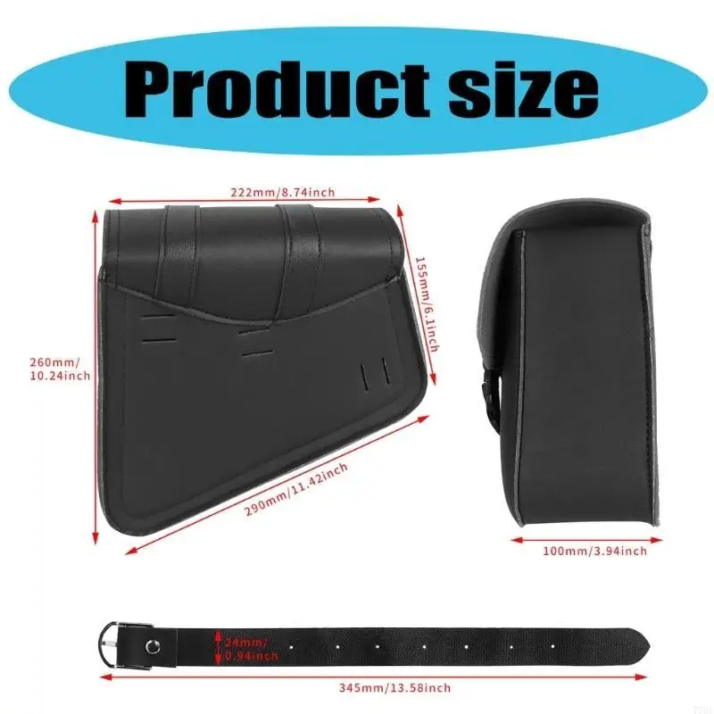 

77HF Large Capacity Motorcycle Side Bags Universal Fit PU Leather Motorcycle Saddlebags Waterproof Side Bags Simple Installs