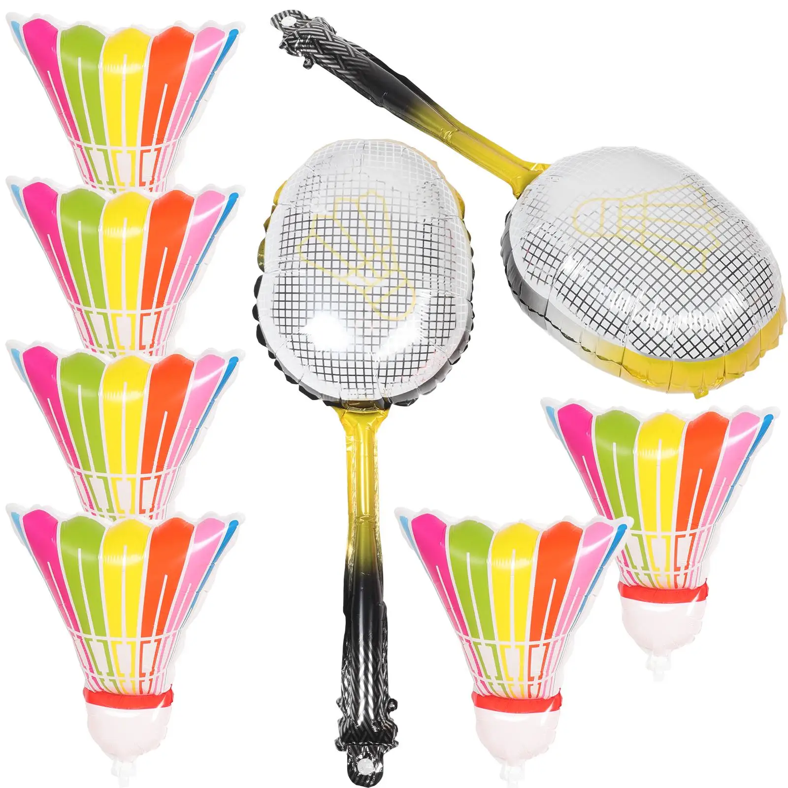

8 Pcs Badminton Racket Balloon Foil Balloons Toy Sports Birthday Party Decoration Themed Decorations Automatic