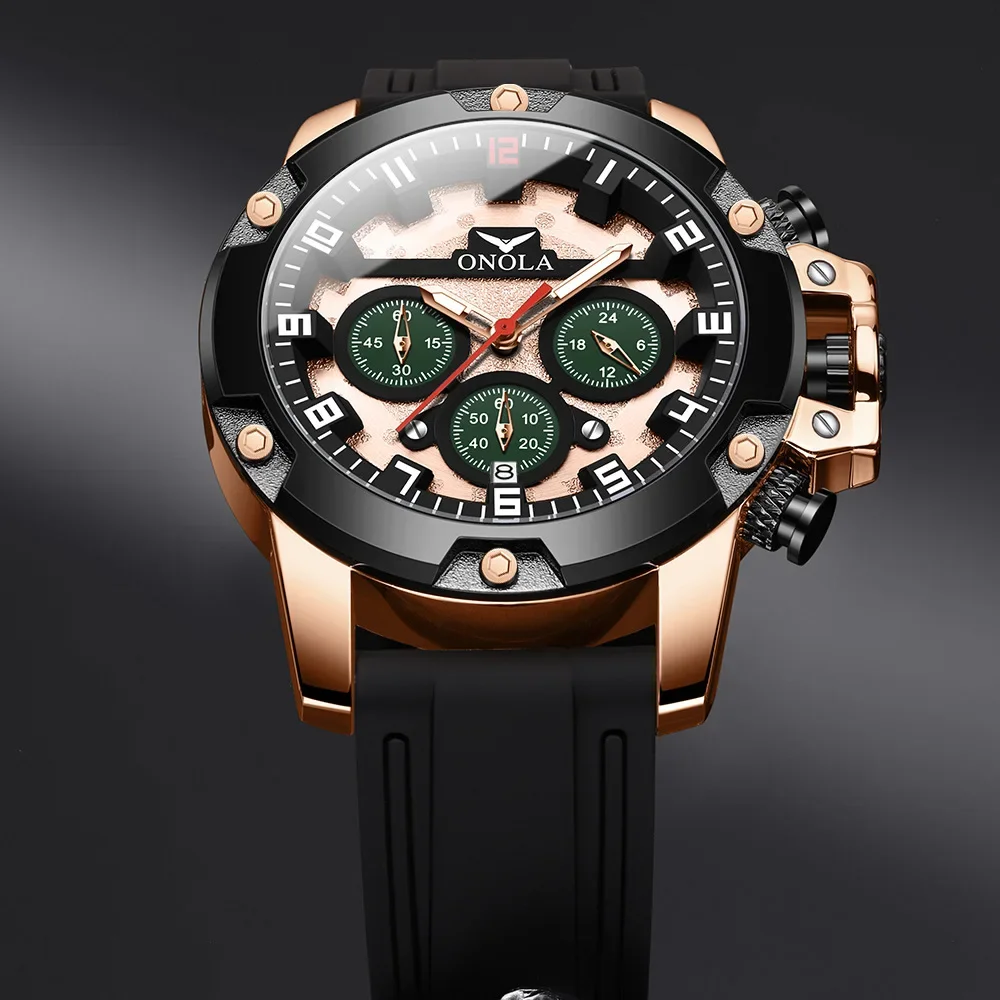 Montre-bracelet de sport à quartz pour homme, chronographe de mouvement, horloge à main militaire avec zones Shoes, cadeau masculin, 2025