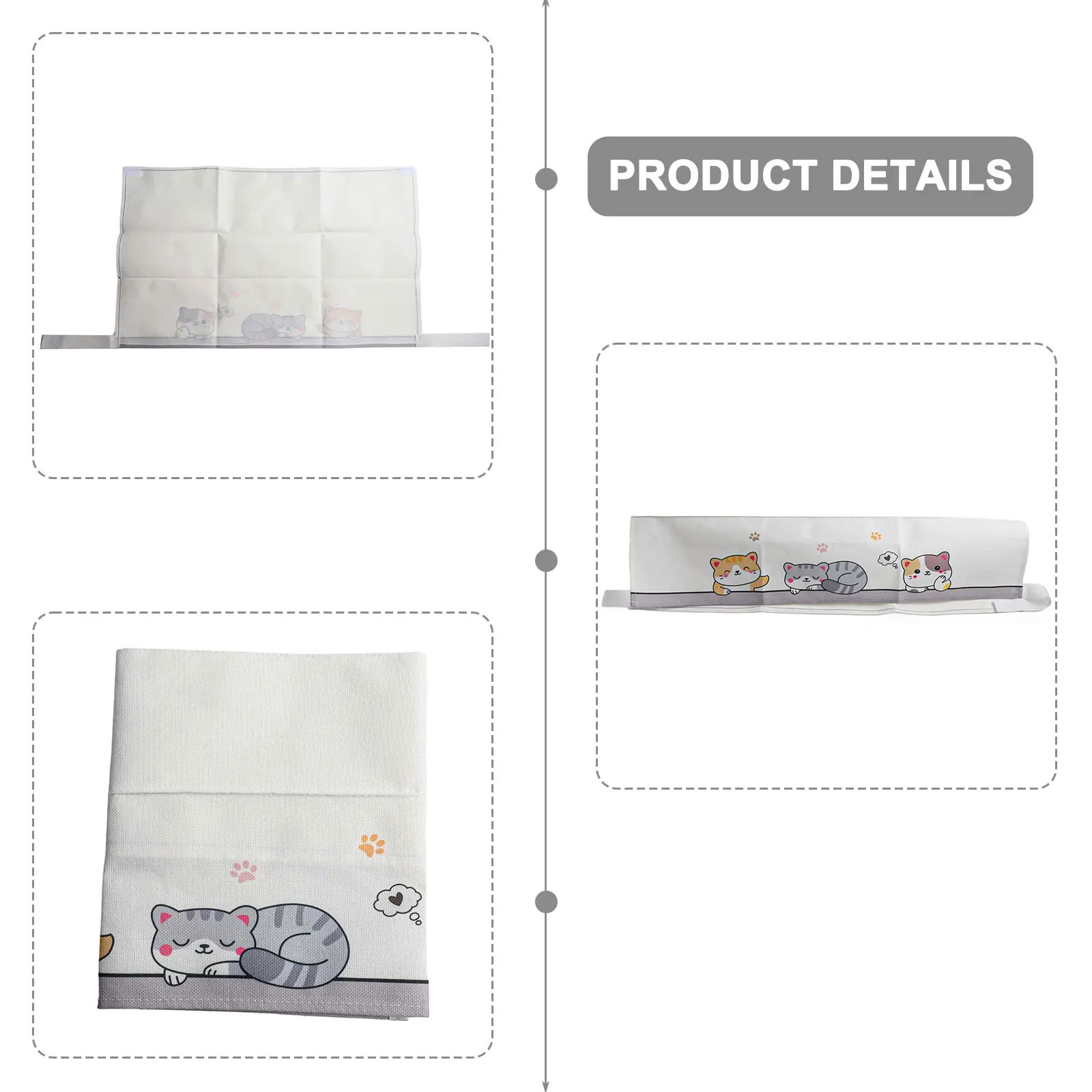 160cm Radiator Cover Machine Washable Dust Cover Cat Pattern Household Accessory Breathable Fabric Easy Maintenance