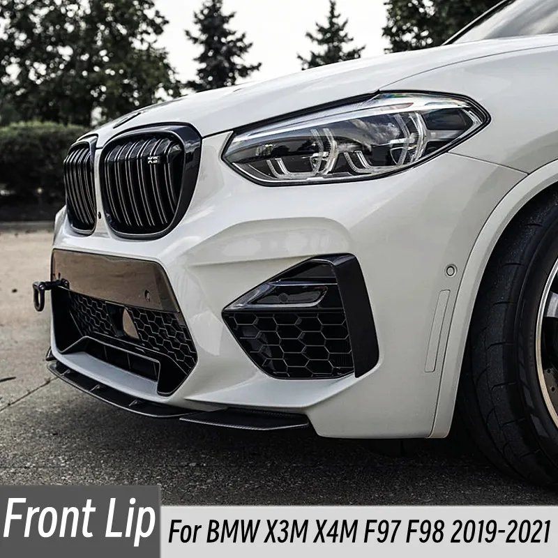 

For BMW X3M X4M F97 F98 2019-2021 High Quality ABS Plastic Car Front Bumper Lip Chin Spoiler Bodykit Exterior Tuning Accessories