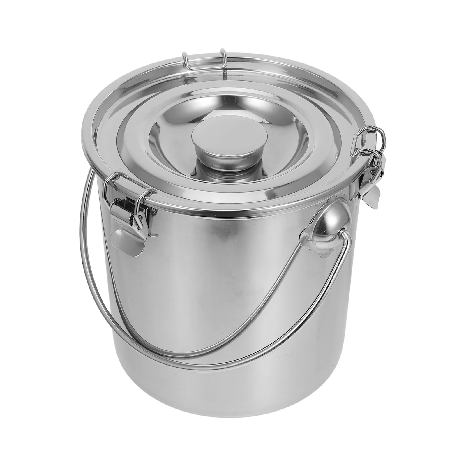 

Sealed Bucket Stainless Steel 5L Water Storage Bucket for Kitchen Home Oil Milk Rice Portable Storage Container with Handle