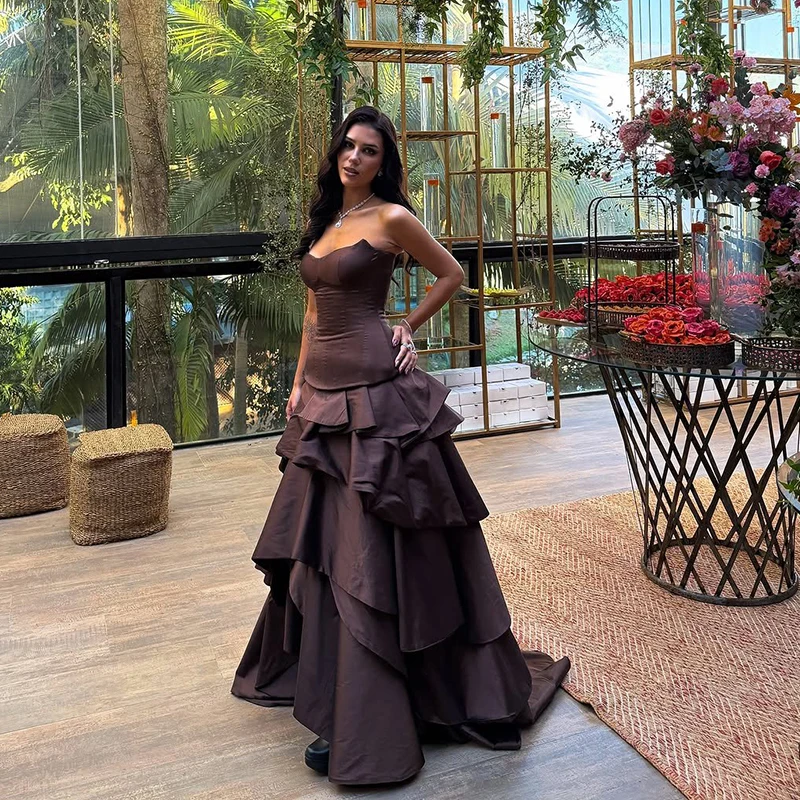 Thinyfull Saudi Arabia A-Line Prom Evening Dresses Sweetheart Ruffled Party Dress Formal Satin Cocktail Prom Gown Customized