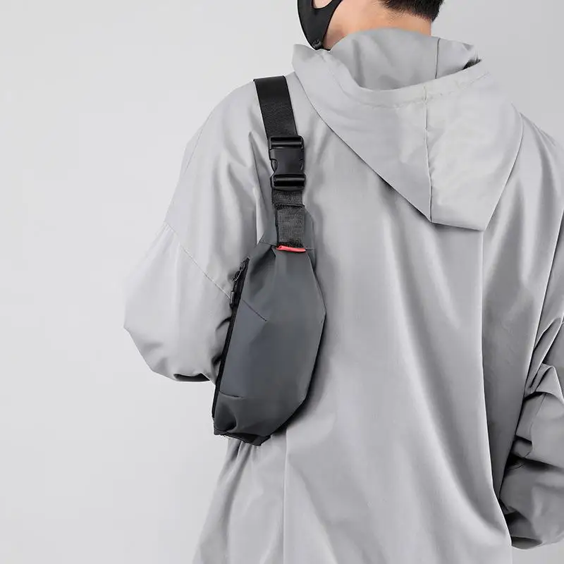 アウトドアスポーツバックパック大容量シングルショルダークロスボディバッグサイクリングチェストバッグデザイントレンディなストリートスタイルナイロン生地