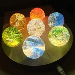 1 Set Fantasy Colourful Glass Star Ball Luminous Astronomy Planet Home Decoration Crystal Crafts Universe Model Birthday Gifts