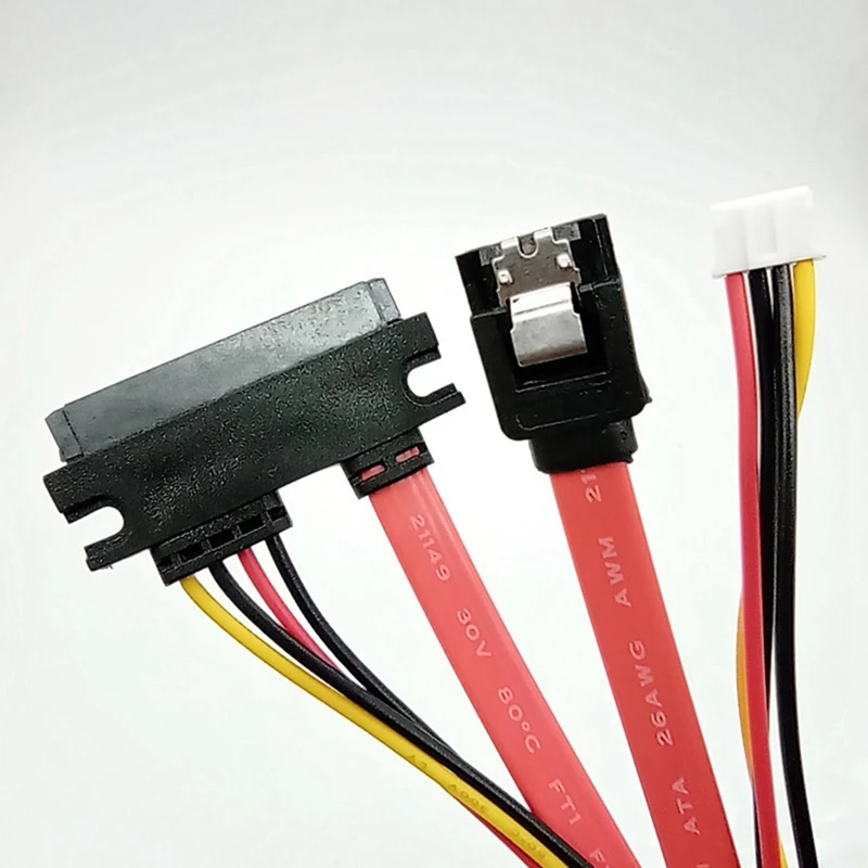 Hard Drive Data Power Supply Integrated Cable Small 4Pin Female & SATA 3.0 Male to SATA 22Pin(7+15Pin) Data Power Cable
