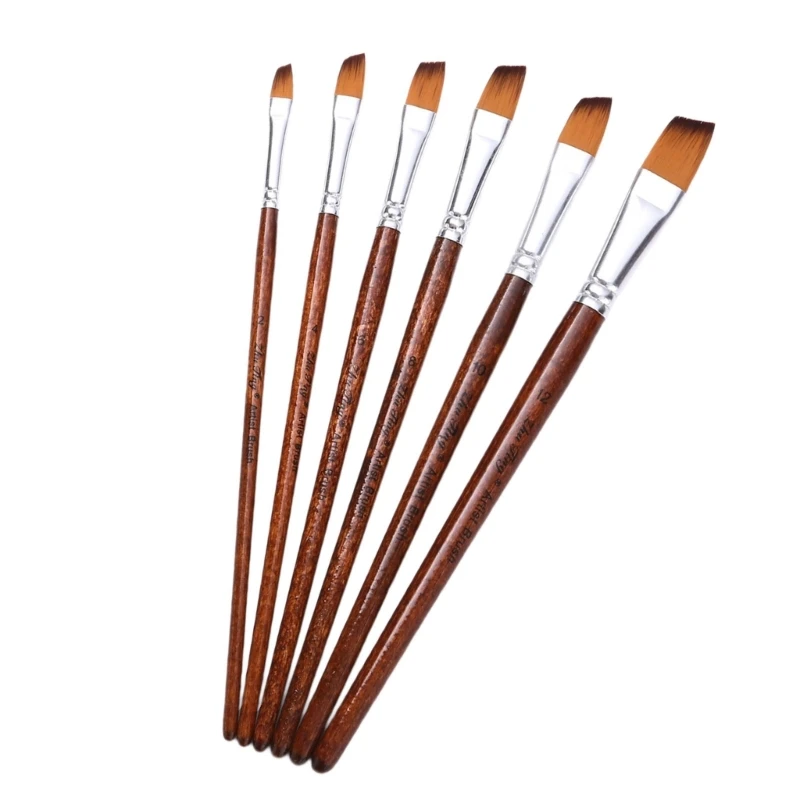 6 Chiếc Cọ Sơn Nylon Dùng Cho Sơn Dầu Acrylic Màu Nước Gouache Tranh