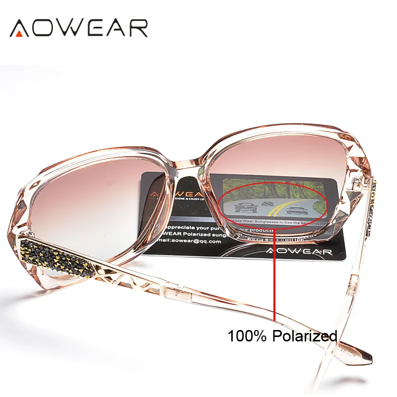 نظارات AOWEAR الشمسية ذات اللون الوردي الكلاسيكي للنساء نظارات شمسية مستقطبة مربعة متدرجة للسيدات نظارة شمسية كبيرة الحجم للسيدات