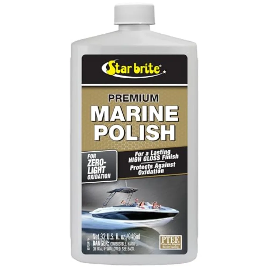 

Premium Marine Polish - Maximum UV Protection and High Gloss Finish - UV Inhibitors Stop Fading, Chalking and Oxidation While R