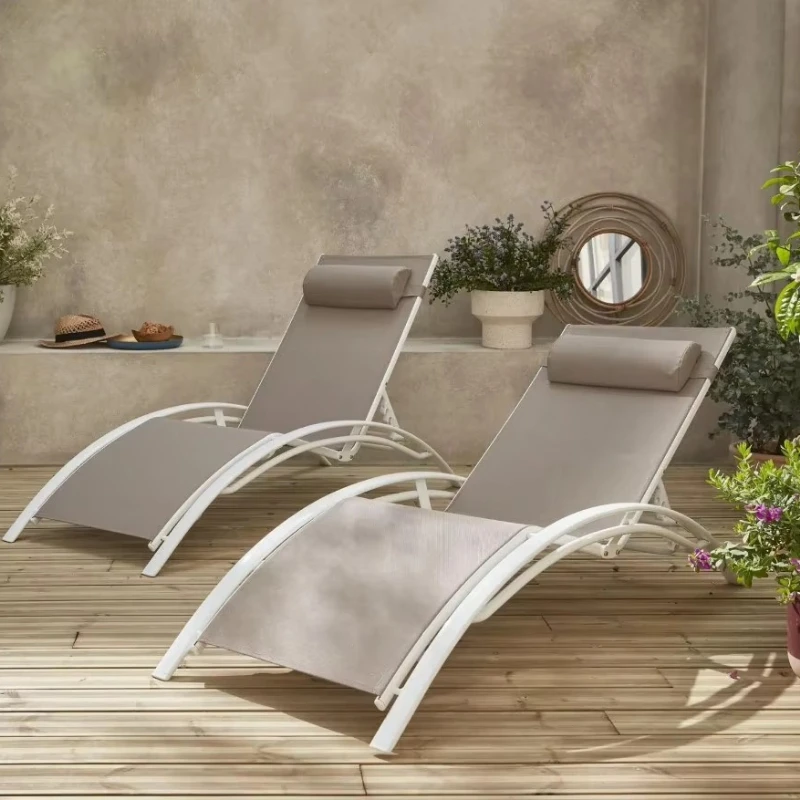 Backyard Garden Pool Lounge Set Adjustable Reclining Outdoor Terrace Lounge Suitable for courtyard and hotel use