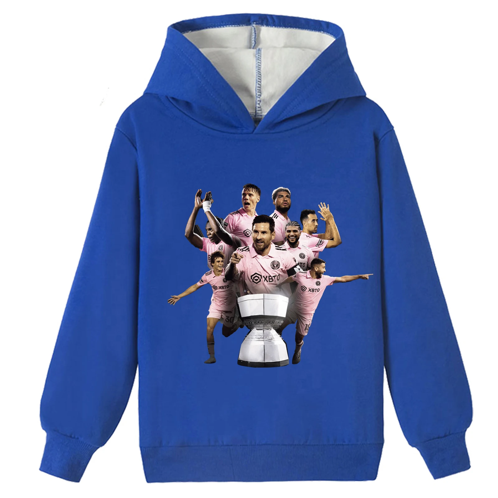 Unisex Kids Thick Winter Tops Brushed Sweatshirt,M-messi Fleece Pullover Hoodies for Children(2-14Y)