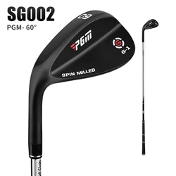 PGM-Golf Shaft Wedge for Men Women,Stainless Steel,Left Handed Sand Wedges Club,Silver and Black,Golf Training Aids,56 60 De