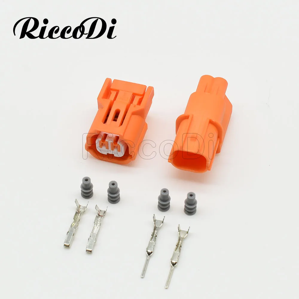 1/5/20Sets Kit 2 Way Male Female Orange Waterproof Connector Pressure Sensor Turn Signal Plug With Terminals 6188-0590 6189-0891