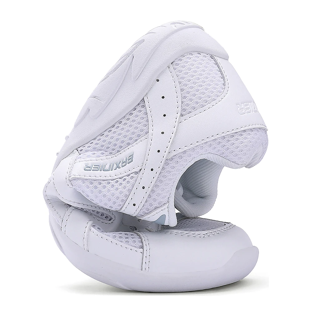 BAXINIER Girls White Cheerleading Shoes Mesh Breathable Training Dance Tennis Shoes Lightweight Youth Cheer Competition Sneakers