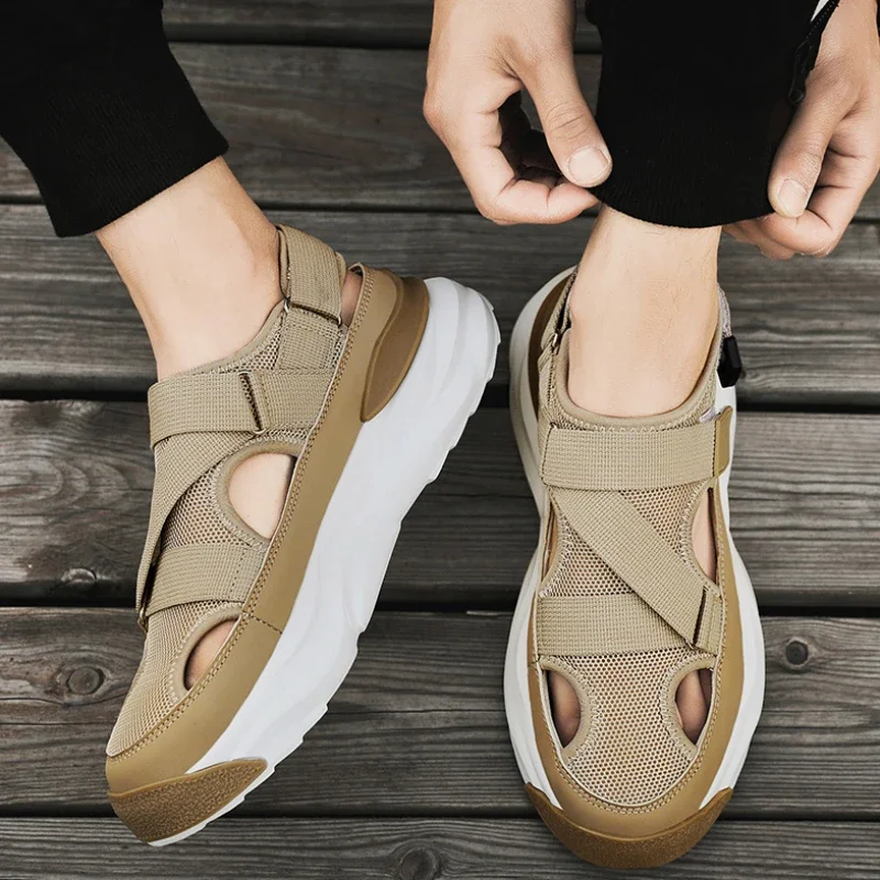 Men's Sandals Breathable Casual Shoes for Men Outdoor Non Slip Beach Sandals 2024 New Male Platform Sandalias Zapatillas Hombre