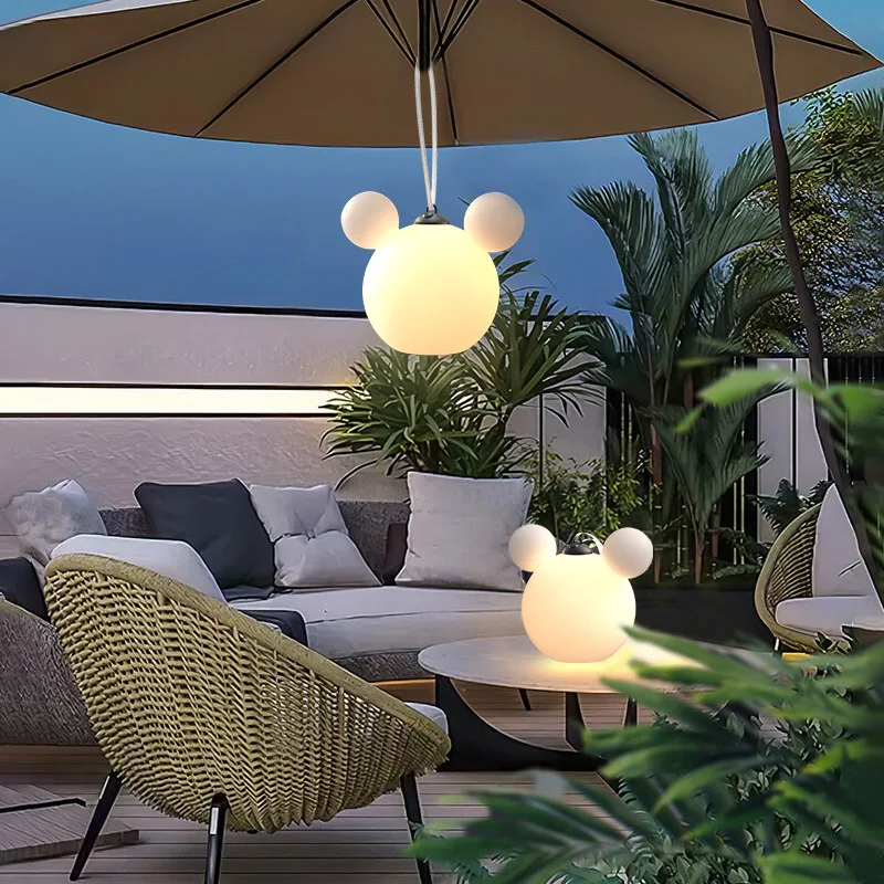 

Outdoor waterproof hanging lamp villa courtyard lamp chandelier terrace garden ambient hanging tree rechargeable porta
