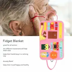 Portable Elderly Patient Dementia Sensory Pad Fun Toy Alzheimer Fidget Blanket Pressure Anxiety ReliefKeep Calm Improve patience