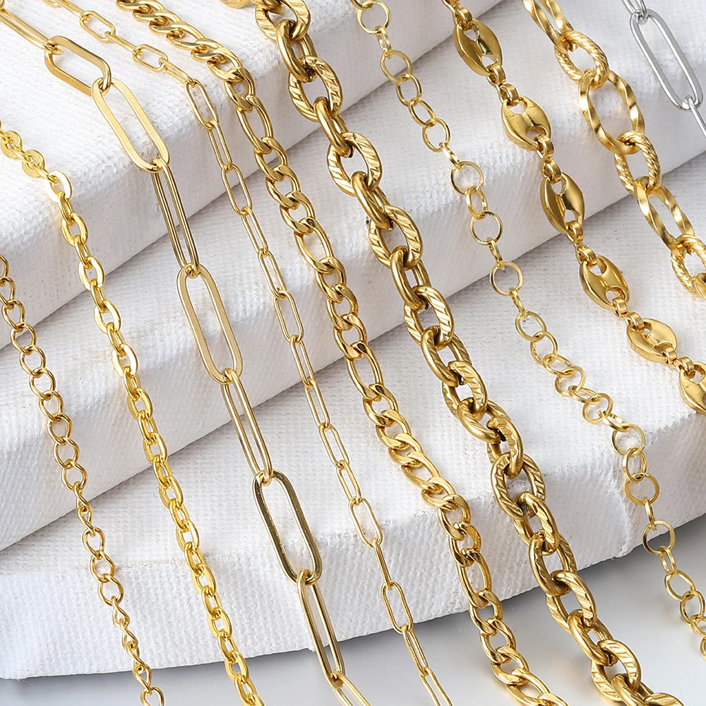 2 Meter 1 Meter Hochwertige Edelstahl-Drehketten für DIY-Halsketten, Armbänder, Kleidung und Schmuckherstellung Zubehör – Detail 1