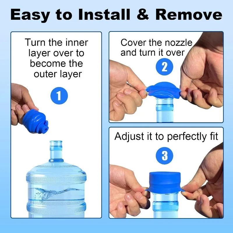 غطاء غلاية 3&5 جالون مع قابس سيليكون مضاد للتدفق والتسرب لموزعات المياه