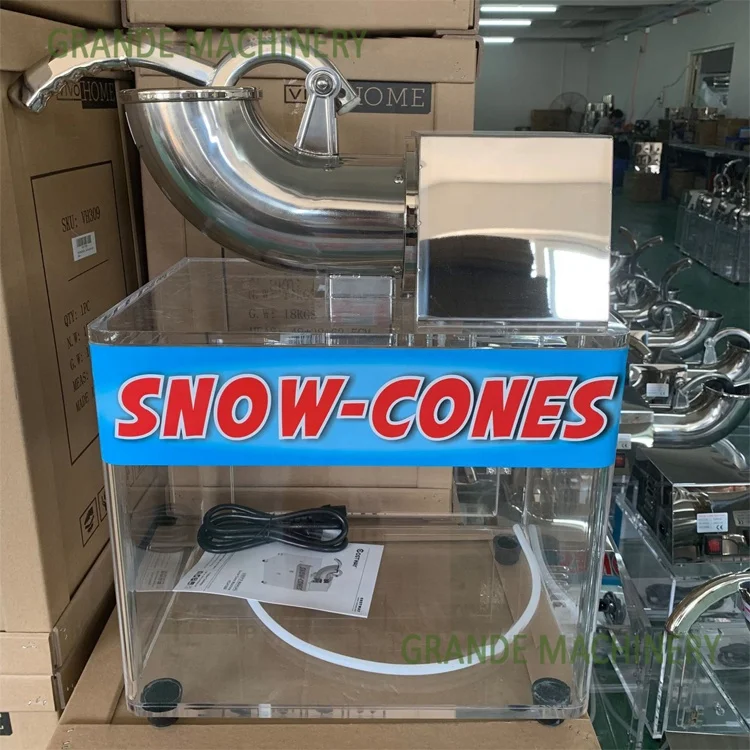 Commercial Electric Ice Shaver Crusher Snow Cone Making Machine Stainless Steel Shaved Ice Machine with Fining Crushing Effect