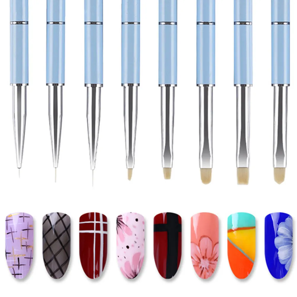 Professional Nail Art Liner Pens with Metal Handle Premium Fine Tip Colored Drawing Tools for Manicure Flower Design Nail