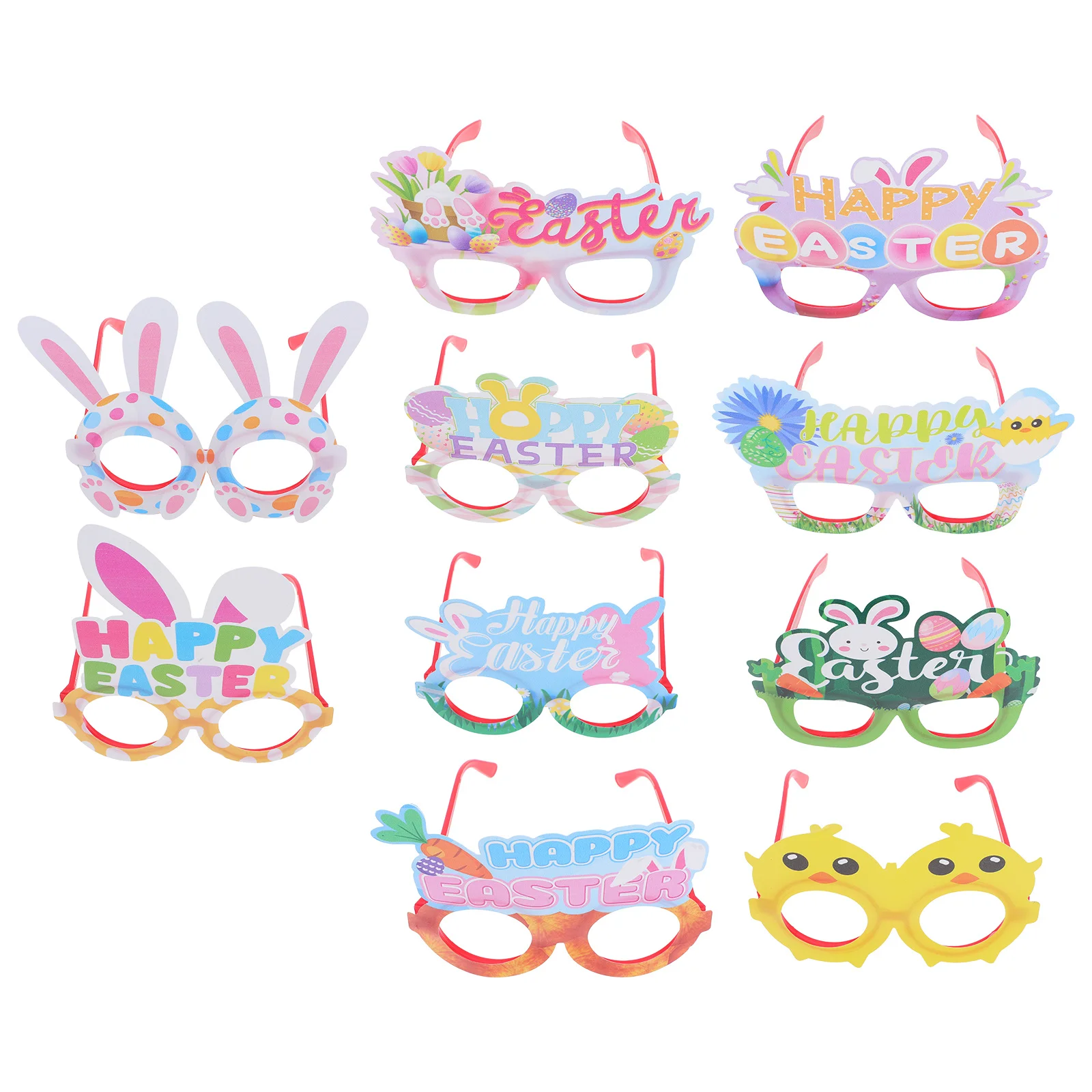 

10Pcs Happy Easter Eyeglasses Festive Party Props Cute Animal Design Fun Photo Booth Accessories Comfortable Wearable