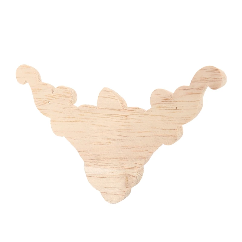 

decal4pcs 8*8cm Wood Carved Corner Onlay Applique Door Cabinet Rose Unpainted European Style