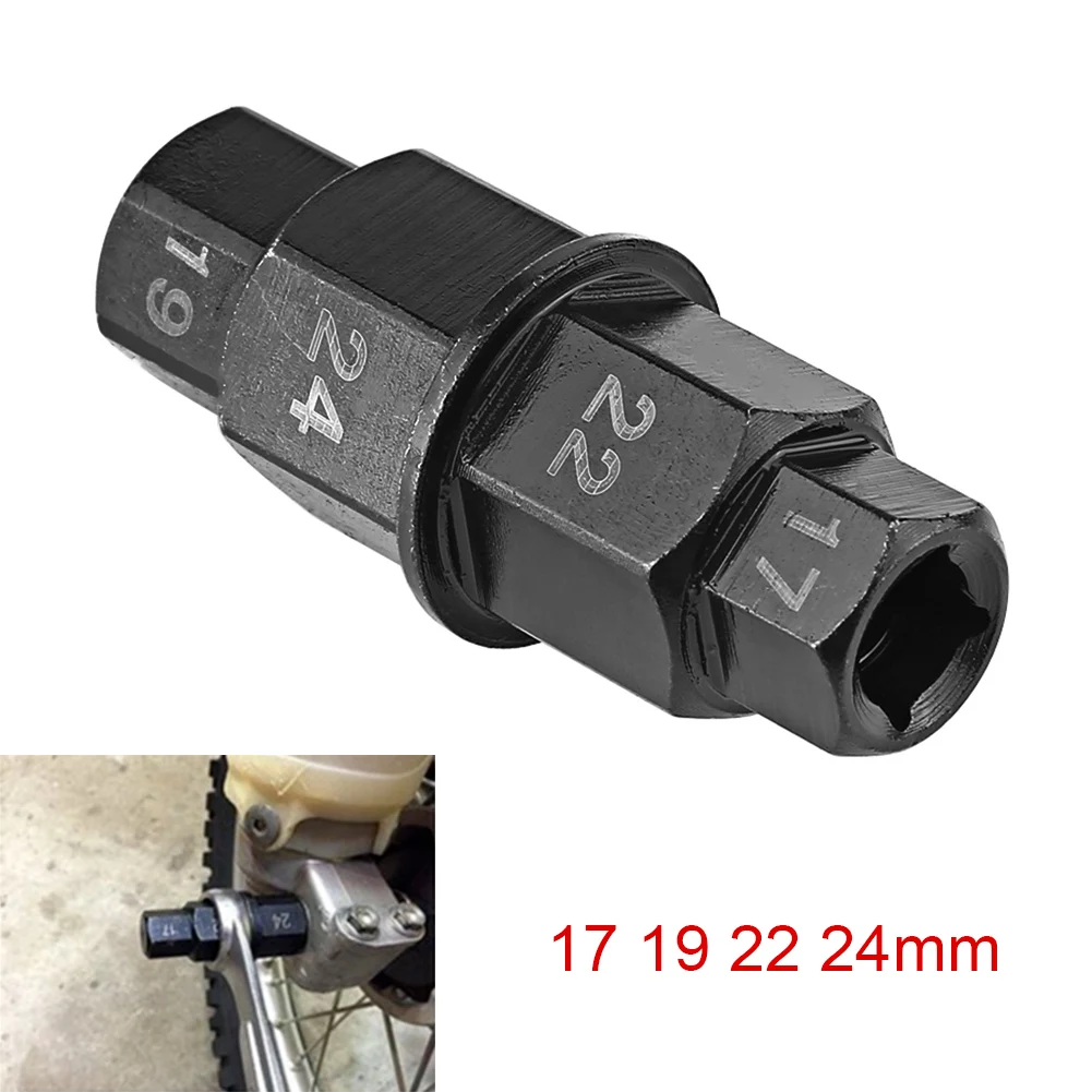 1Pc Motorcycle Front Wheel Axle Hex Spindle Driver Removal Tool Fit 17mm 19mm 22mm 24mm Front Axle Disassembly Tool 6