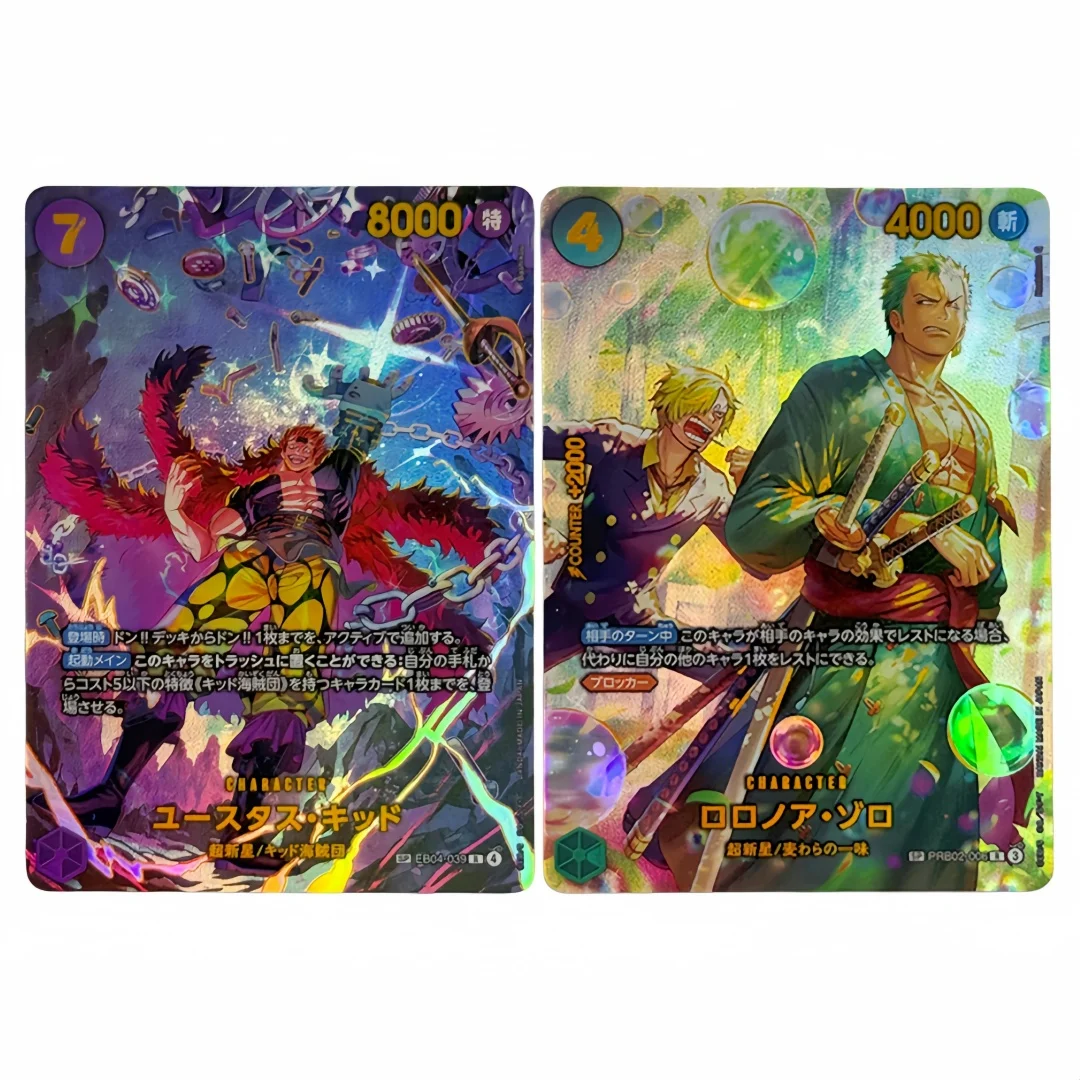 

Коллекционная карточка One Piece (английская/японская) DIY Eustass Kid EB04-039, дисконтная флеш-карта Roronoa Zoro PRB02-006, игровая коллекционная карта, игрушка, подарки