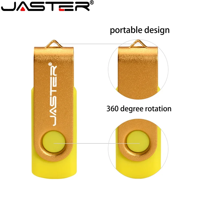 JASTER Business Gift USB Flash Drive 128GB Real Capacity Pen Drive 64GB Rotatable Memory Stick 32GB High Speed USB Stick 16GB