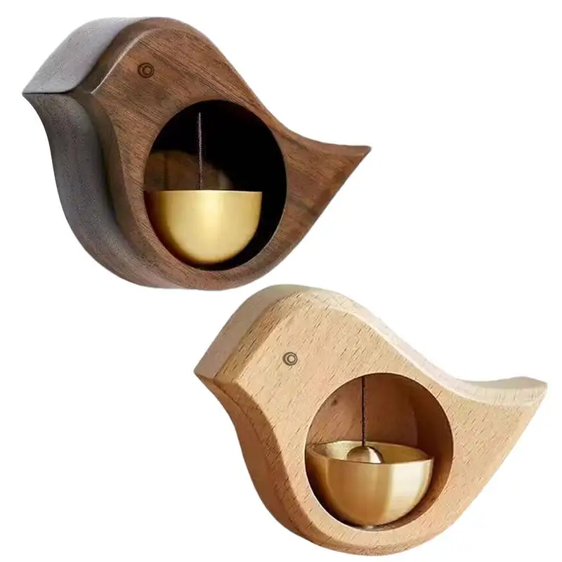 Japanese Porch Door Reminder Bell Wood Doorbell for Door Opening Outdoor Suction Type Wind Chime Entering Home Decorative Gift