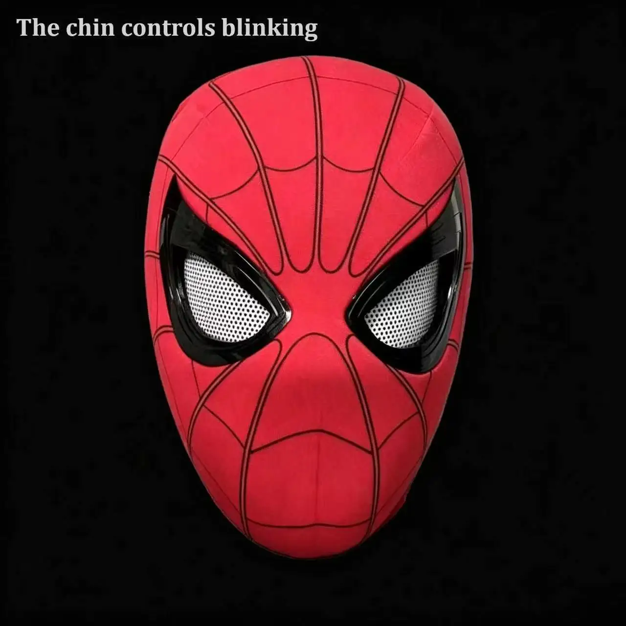 2026 Popular Breathable Spider Man Headset with Chin Operable Blink Touch Glowing Mask Miles Halloween Cosplay Boys Headgear Toy