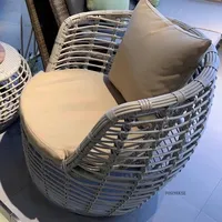 Balcony Rattan Sofa Coffee Table Three-piece Set Outdoor Garden Furniture Sets Hotel Courtyard Leisure Outdoor Rattan Chairs Y
