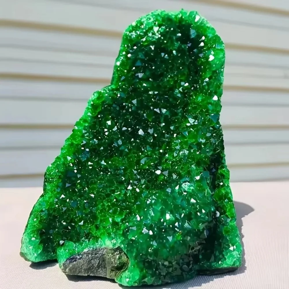 600g Beautiful Green Geode Quartz Cluster,Quartz Crystal,Mineral Vug Specimen,Crystal Geode Specimen,Crystal Gifts,Holiday Gifts