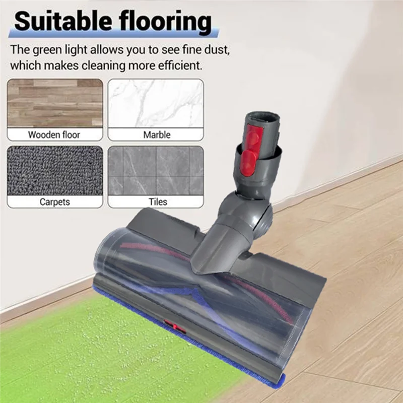 【Berserk】Насадка щетки с прямым приводом для пылесоса Dyson V7 V8 V10 V11 V15 G5, детали со светодиодным обнаружением пыли для коврового пола Cl