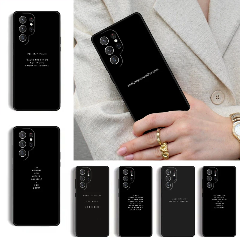 Aesthetic Minimal Quotes Phone Case for Samsung Galaxy S26 S25 Ultra S24 S23 S22 S21 Plus Note 10 Bumper Cover