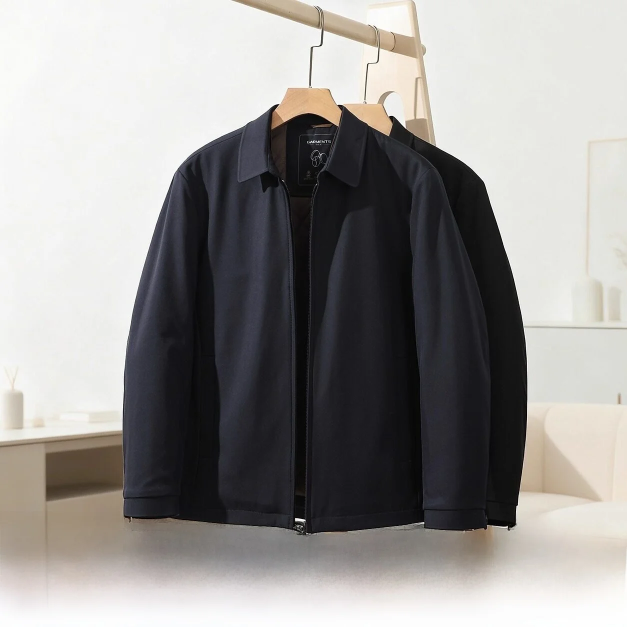 Business Casual Men's Cotton Jacket Windproof Warm Zipper Closure Standard Fit Polyester  Long Sleeve Youth Fashion