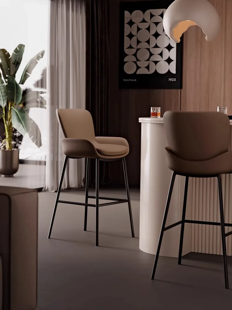 Italian bar chair Home island high stool Designer light luxury high-end bar front desk high chair
