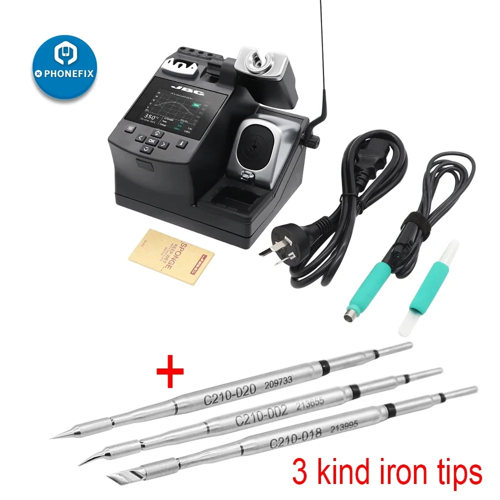 JBC CD-2SE Soldering Station with Precision Purpose T210-A Handle 2PCS Soldering Iron Tips for Phone Motherboard Repair Welding