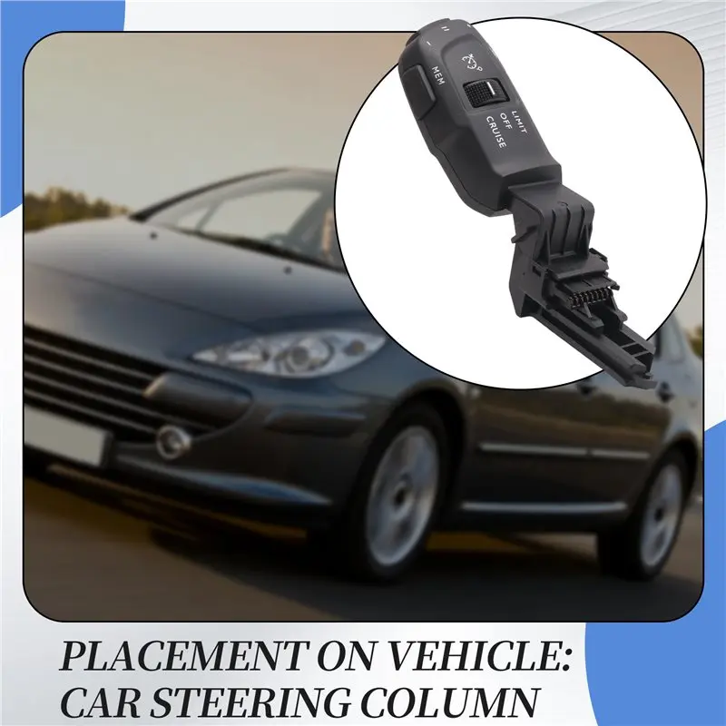 A65P-Steering Column Cruise Control Stalk Switch With MEM 8-Pin 98133622ZD For 408 308 301 Citroen C4 C5 98133623ZD