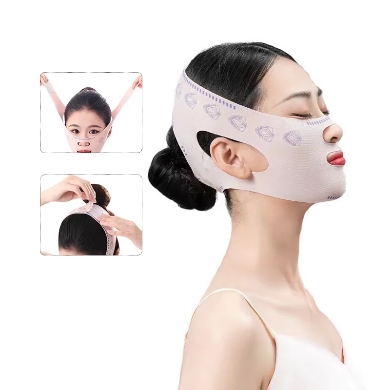 Bandage amincissant réglable pour le visage, spoage V-line, ceinture de levage du ruisseau et des joues, masque de sommeil respirant, double ruisseau, SAP