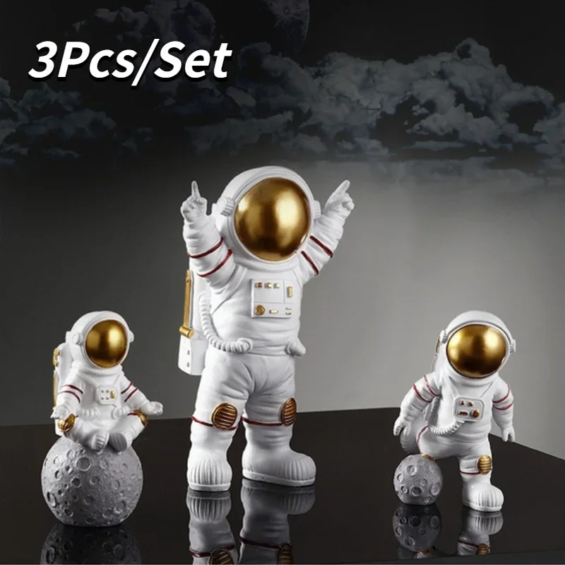 3Pcs/Set New Astronaut Decoration Cute Model Little Astronaut Car Home Living Room Desktop Decoration Decoration Birthday Gift