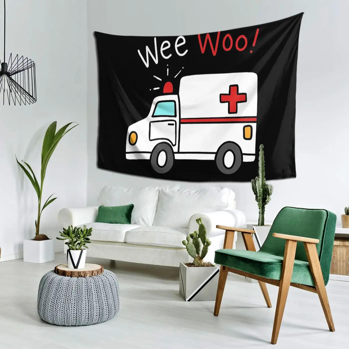 Paramedic Ambulance Tapestry Funny Wall Hanging Aesthetic Home Decor Tapestries for Living Room Bedroom Dorm Room