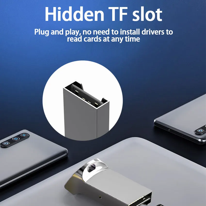 1PCS Aluminum Mini Usb 2.0 Memory Card Reader Adapter connector For TF Micro SD Pc Computer Laptop - Image 5